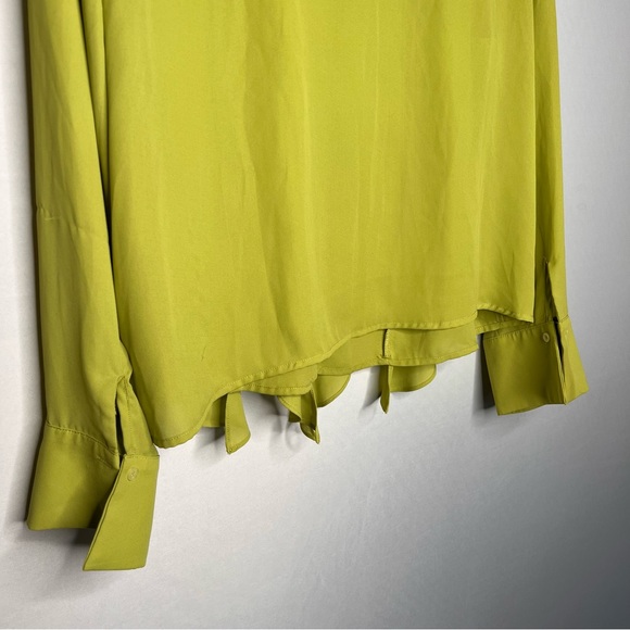 Luxe Moda Lime Green Ruffled Long-Sleeve Blouse. Size XL. - Picture 7 of 10